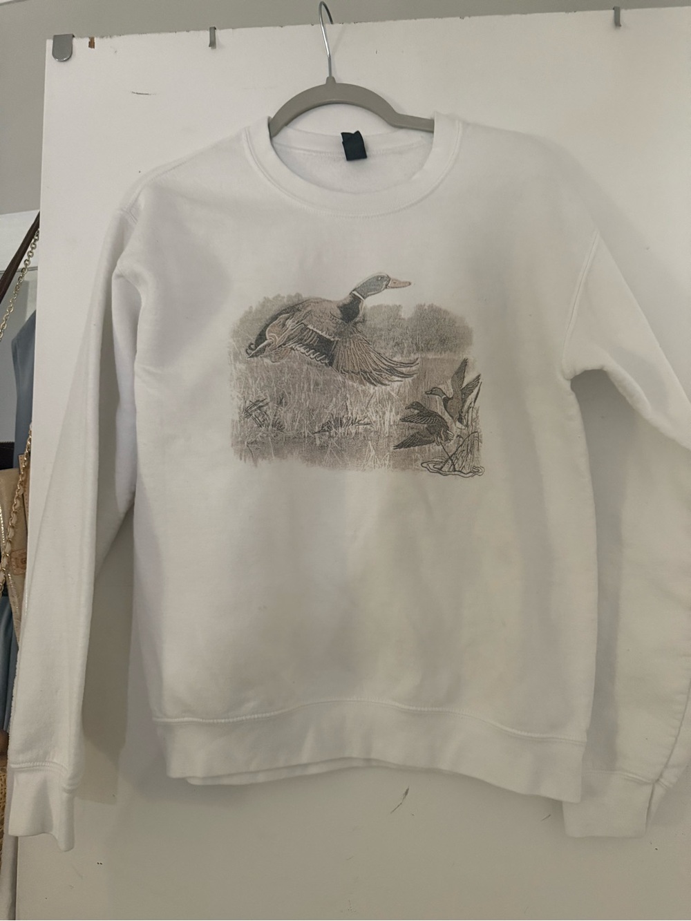 White Duck Graphic Crewneck Sweatshirt